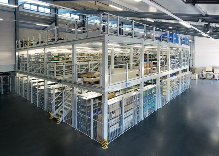 Lagersystembühne Grundfeld H2500xB4000xT4000mm Trgf.750 kg/m²